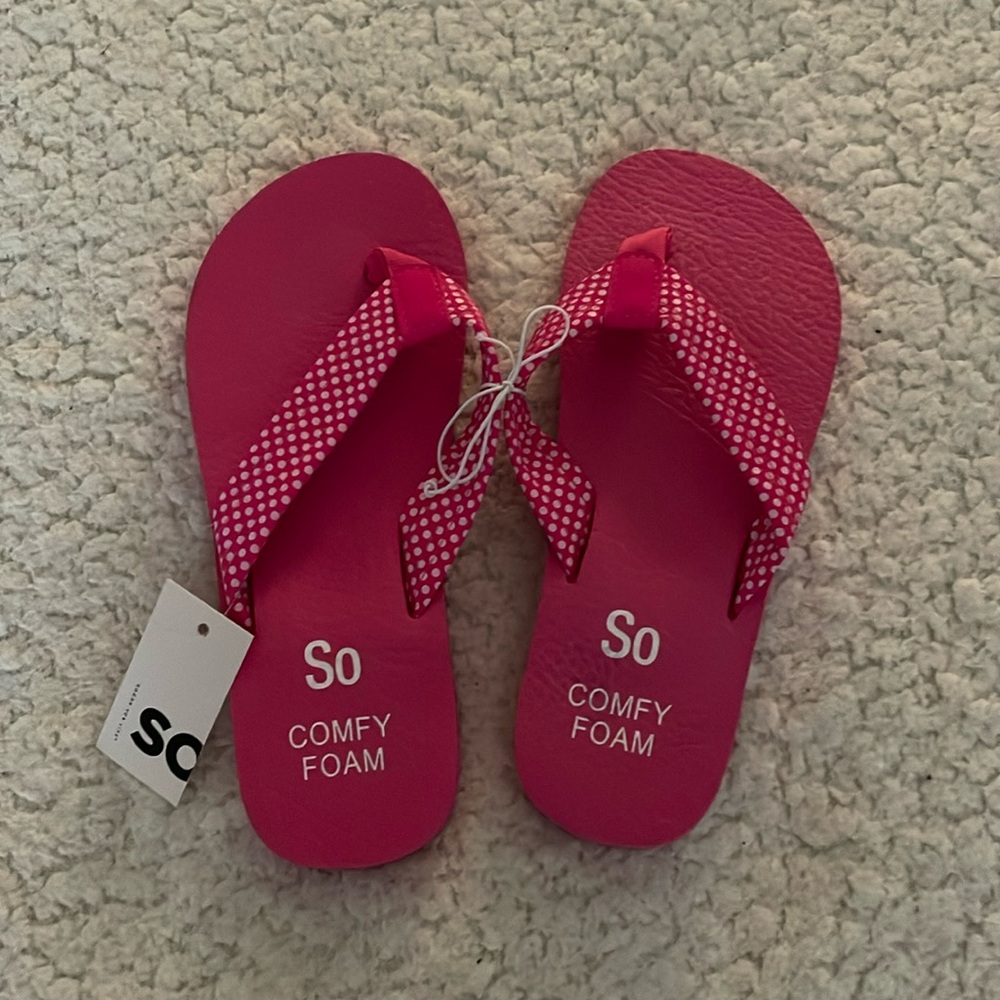 SO Pink Polka Dot Comfy Foam Sandals
